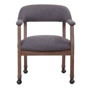 GUEST ROOM Slate Grey Captains Chair; W - Antique Casters GU980388
